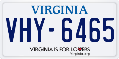 VA license plate VHY6465