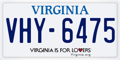 VA license plate VHY6475
