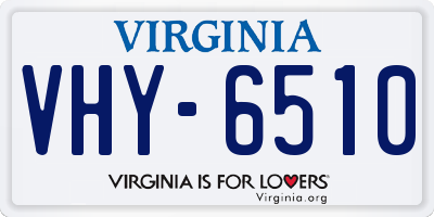 VA license plate VHY6510