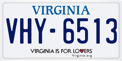 VA license plate VHY6513