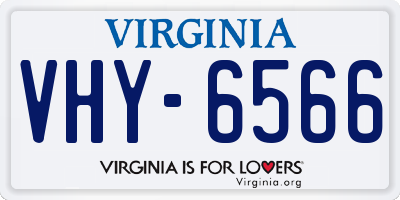VA license plate VHY6566