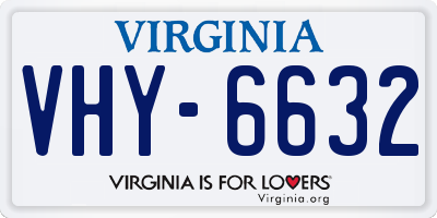 VA license plate VHY6632