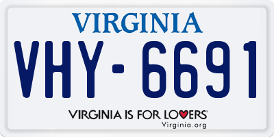 VA license plate VHY6691