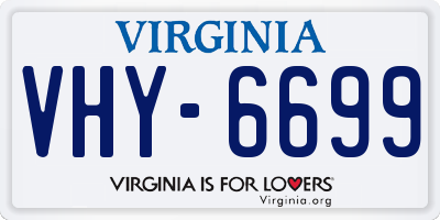 VA license plate VHY6699