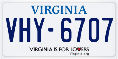 VA license plate VHY6707