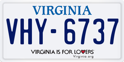 VA license plate VHY6737