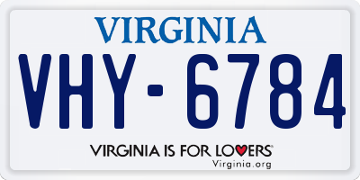 VA license plate VHY6784