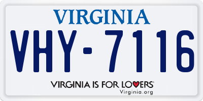 VA license plate VHY7116