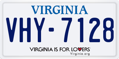 VA license plate VHY7128