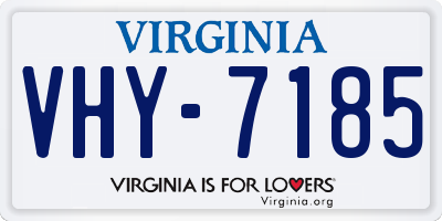 VA license plate VHY7185