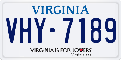 VA license plate VHY7189