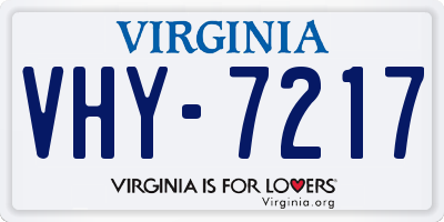 VA license plate VHY7217