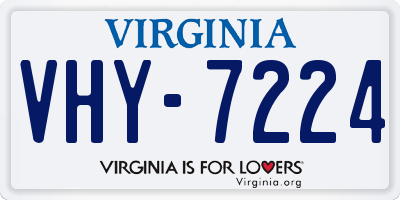 VA license plate VHY7224