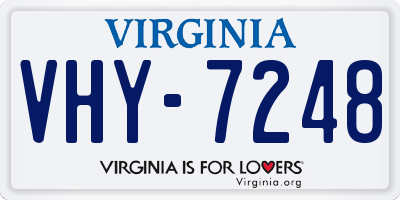 VA license plate VHY7248