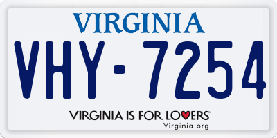 VA license plate VHY7254