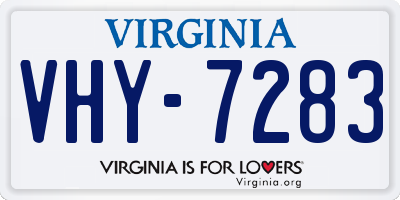 VA license plate VHY7283