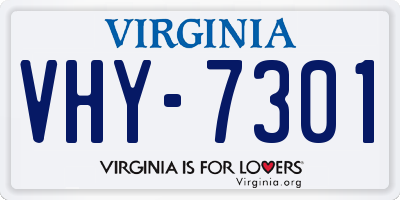 VA license plate VHY7301