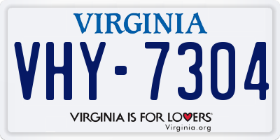 VA license plate VHY7304