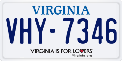 VA license plate VHY7346