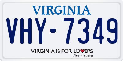 VA license plate VHY7349