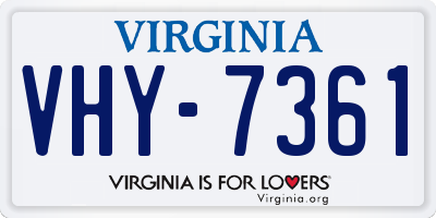VA license plate VHY7361