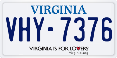VA license plate VHY7376