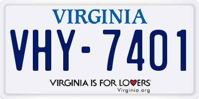 VA license plate VHY7401