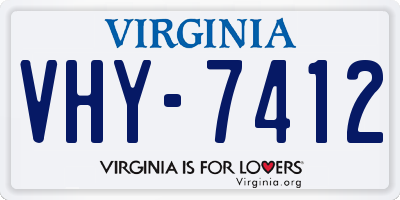 VA license plate VHY7412