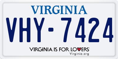 VA license plate VHY7424