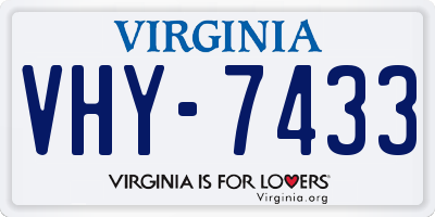 VA license plate VHY7433