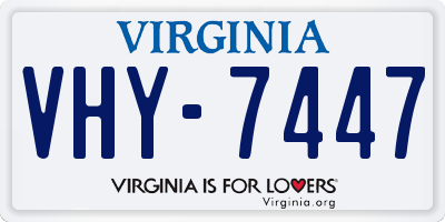 VA license plate VHY7447