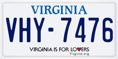 VA license plate VHY7476