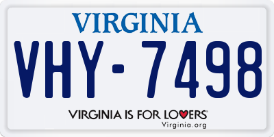 VA license plate VHY7498