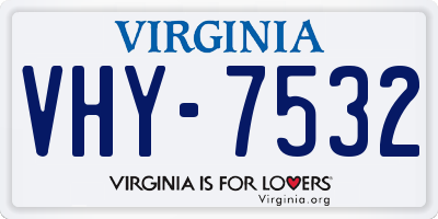 VA license plate VHY7532