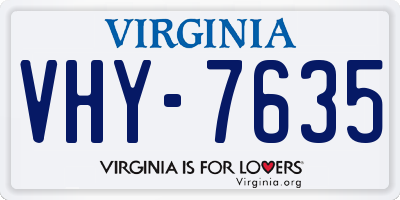 VA license plate VHY7635