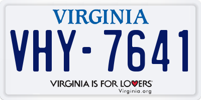 VA license plate VHY7641
