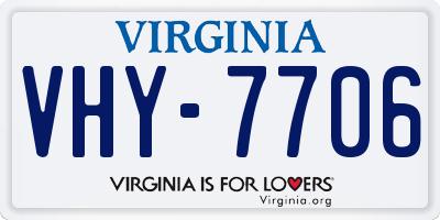 VA license plate VHY7706