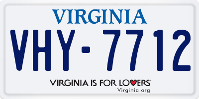 VA license plate VHY7712