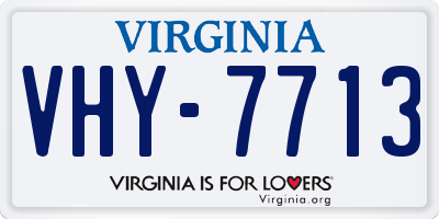 VA license plate VHY7713