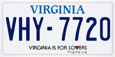 VA license plate VHY7720
