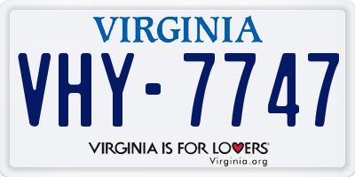 VA license plate VHY7747