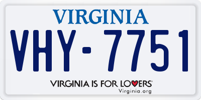 VA license plate VHY7751