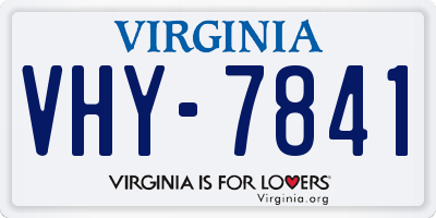 VA license plate VHY7841