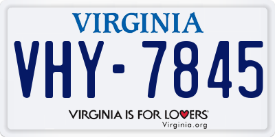 VA license plate VHY7845