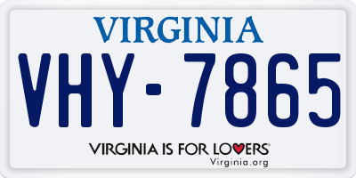 VA license plate VHY7865