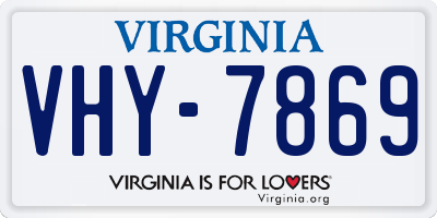 VA license plate VHY7869