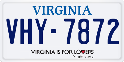 VA license plate VHY7872