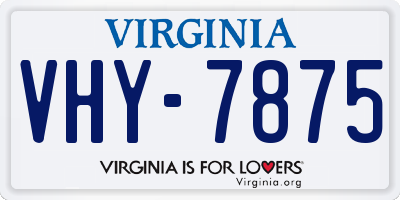 VA license plate VHY7875