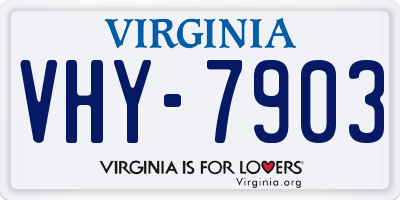 VA license plate VHY7903