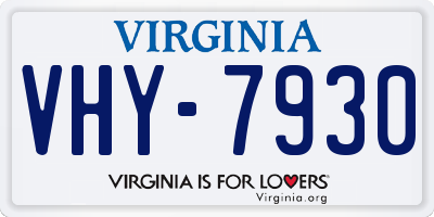 VA license plate VHY7930